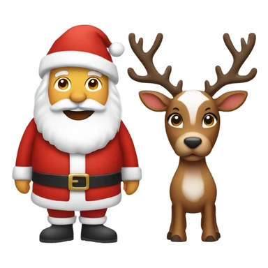 Santa with reindeer sticker