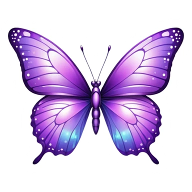 purple butterfly with sparkling effects sticker