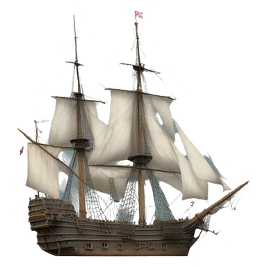 photorealistic england frigate  XVII 
century sticker