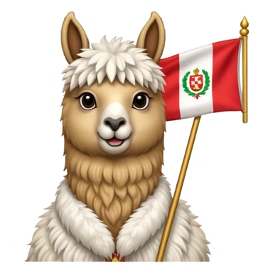 llama sosteniendo la bandera de Perú sticker