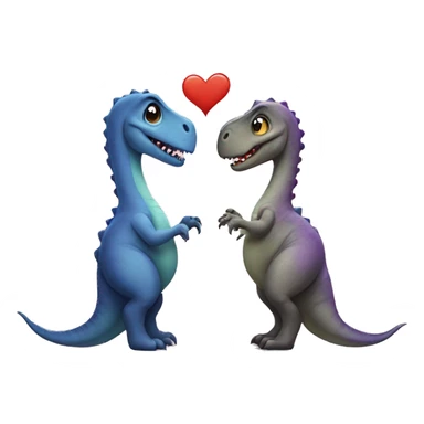 Two dinosaurs in love  sticker