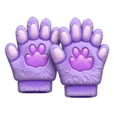 Pastel purple fuzzy cozy furry catty paw gloves and pulsewarmers sticker