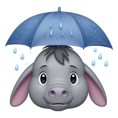 Disney’s eeyore under a rain cloud  sticker