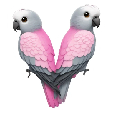 2 Pink and grey parakeets  sticker