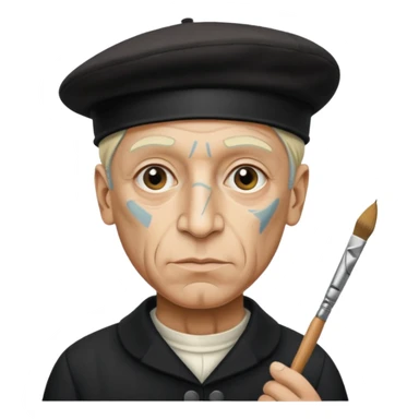 Pablo Picasso wear black berret hat sticker