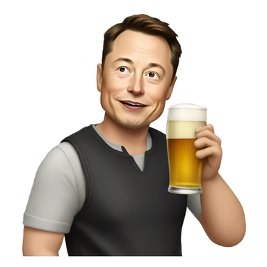 Elon Musk drinking Beer sticker