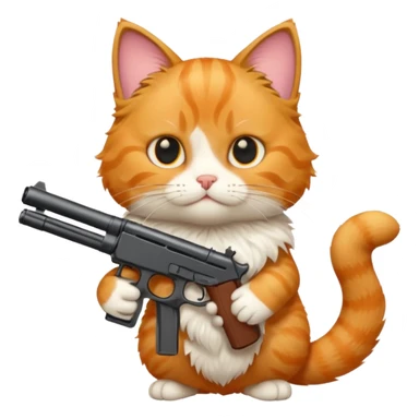 Cat with a gun sticker