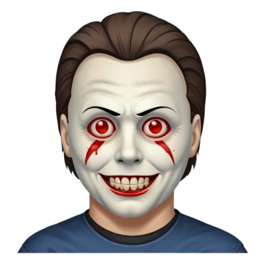 Micheal myers with a grin sticker