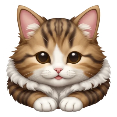 dark brown tabby and white kitten in funny positions upside down with eyes closed sticker