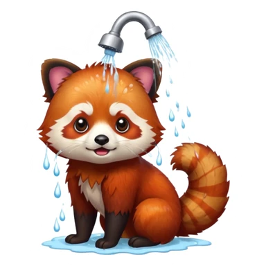red panda in shower sticker
