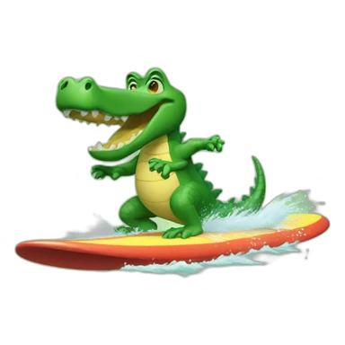 Aligator surfing sticker