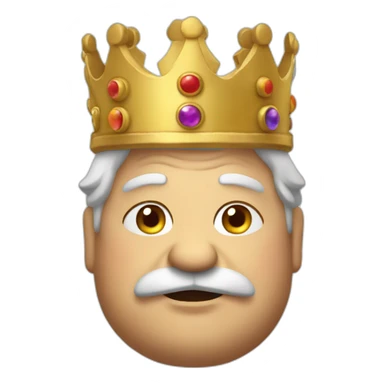 create a emoji of an old chubby man wearing a crown like a king sticker