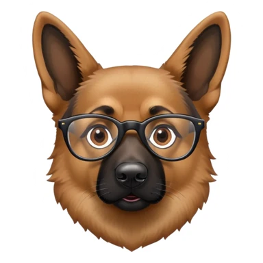 German Shepard wearing glasses sticker