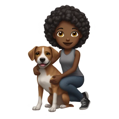 Black girl with her dog sticker