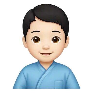 photorealistyc Chinese baby with black hair sticker