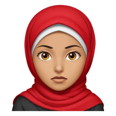 angry muslim woman with red hijab sticker