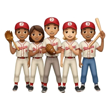 amigos jugando baseball sticker