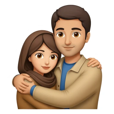 Iranian couple hugging each other  sticker