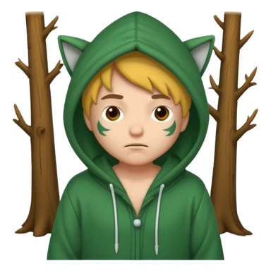 forest rogue in oversized hoodie pajamas sleepy face sticker