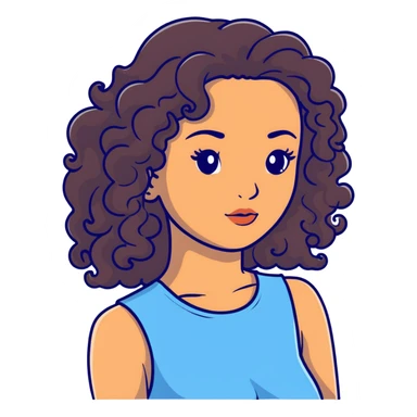 attractive Greek woman with long curly dark brown hair and light skin sticker