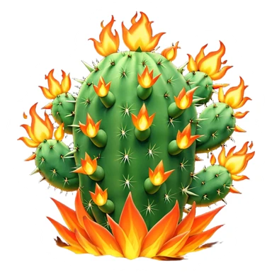 cactus on fire sticker