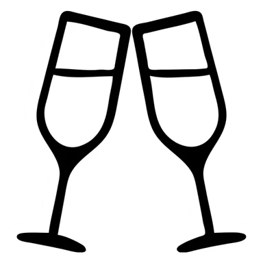 Two champagne glasses clinking together sticker