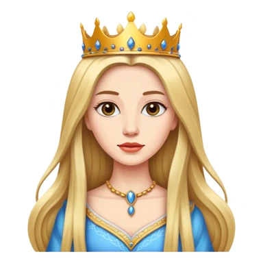 pretty queen with long hair sticker