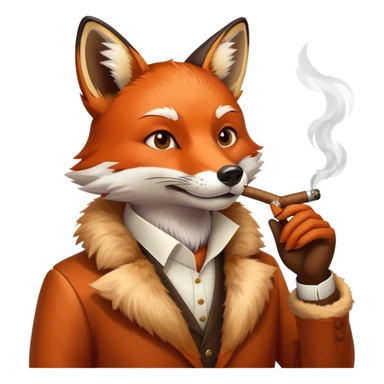 Fox smoking cigar  sticker