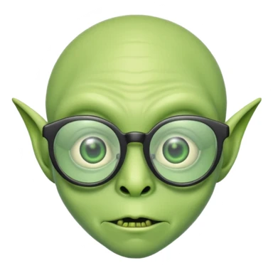 green alien with glasses sticker