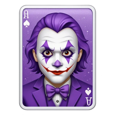 Glitter Purple and White Joker Gangster Card sticker