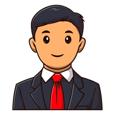 red necktie, formal business accessory sticker