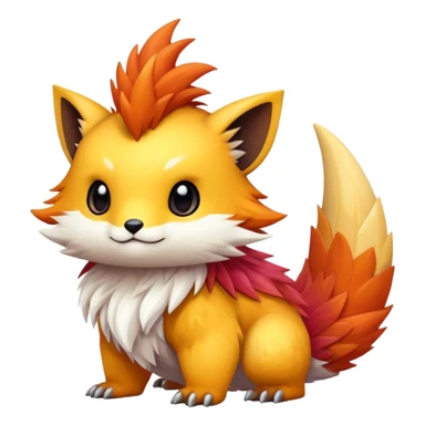 Randomly-colored exotic chibi Fakémon-creature sticker