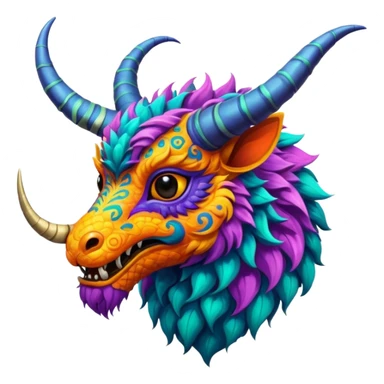  exotic tropical horned ornate furry Asian painted cyber-Sleuth-Loyd-Garmaddon-Litten-Linoone-Noibat-Fakémon-Pokémon-Vernid-creature sticker