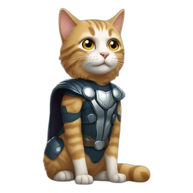 cat in thor suit sticker