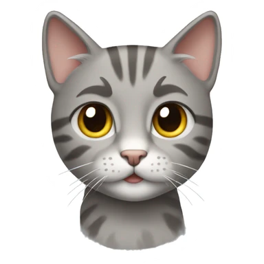 gray medium hair tabby cat sticker