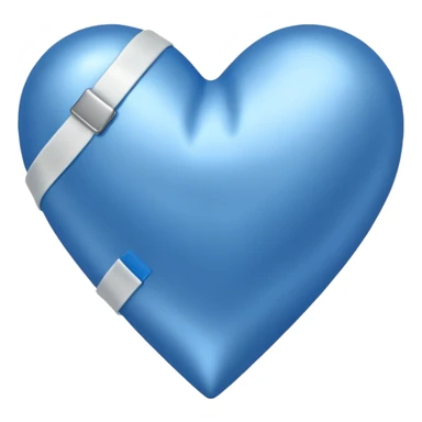 blue heart with a bend aid sticker