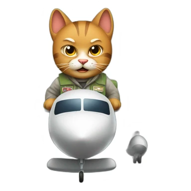 Angry Cat piloting a plane. sticker