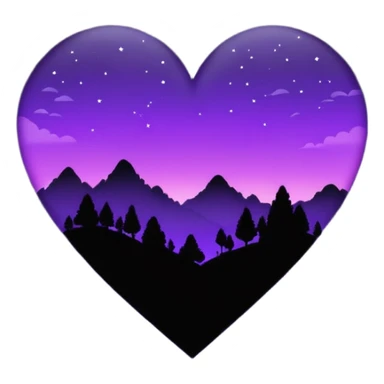 emo heart with night sky and purple haze sticker