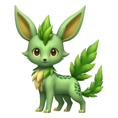 Kawaii cute cool feral Sprigatito-Leafeon-Sceptile-Fakémon-hybrid (full body) sticker
