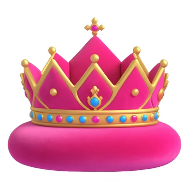 crown with a pink velvet cushion sticker