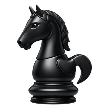 black chess pieces, knight piece sticker