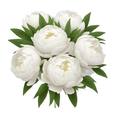 White peonies bouquet  sticker
