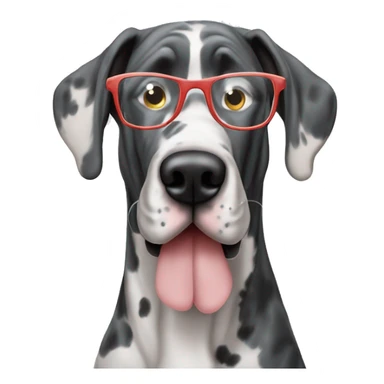 merle great dane with glasses sticker