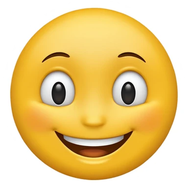 happy face emoji, classic style, bright yellow, big smile, cheerful expression sticker