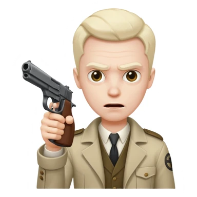 crazy mad man with gun pointing it  sticker