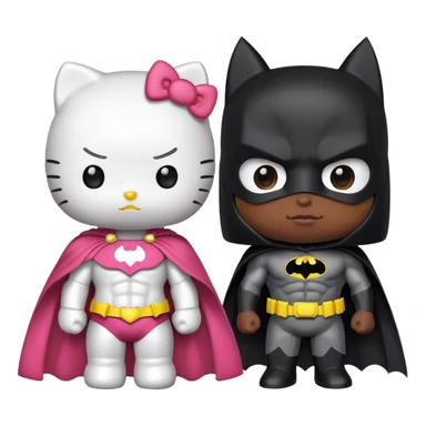 hello kitty and batman sticker