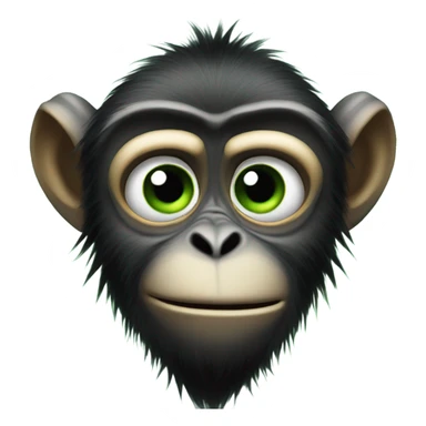 Angry spider monkey with green eyes sticker