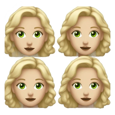 White girl with blonde hair and green eyes smoking sticker