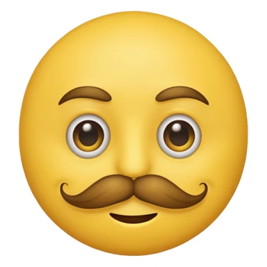 Mustache on a normal  yellow smiley with no dimple and more masculine expression  and regular eyes  sticker