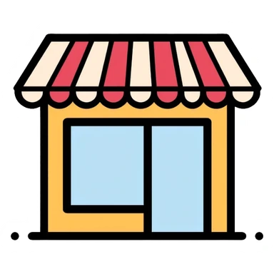 Shop storefront with awning sticker